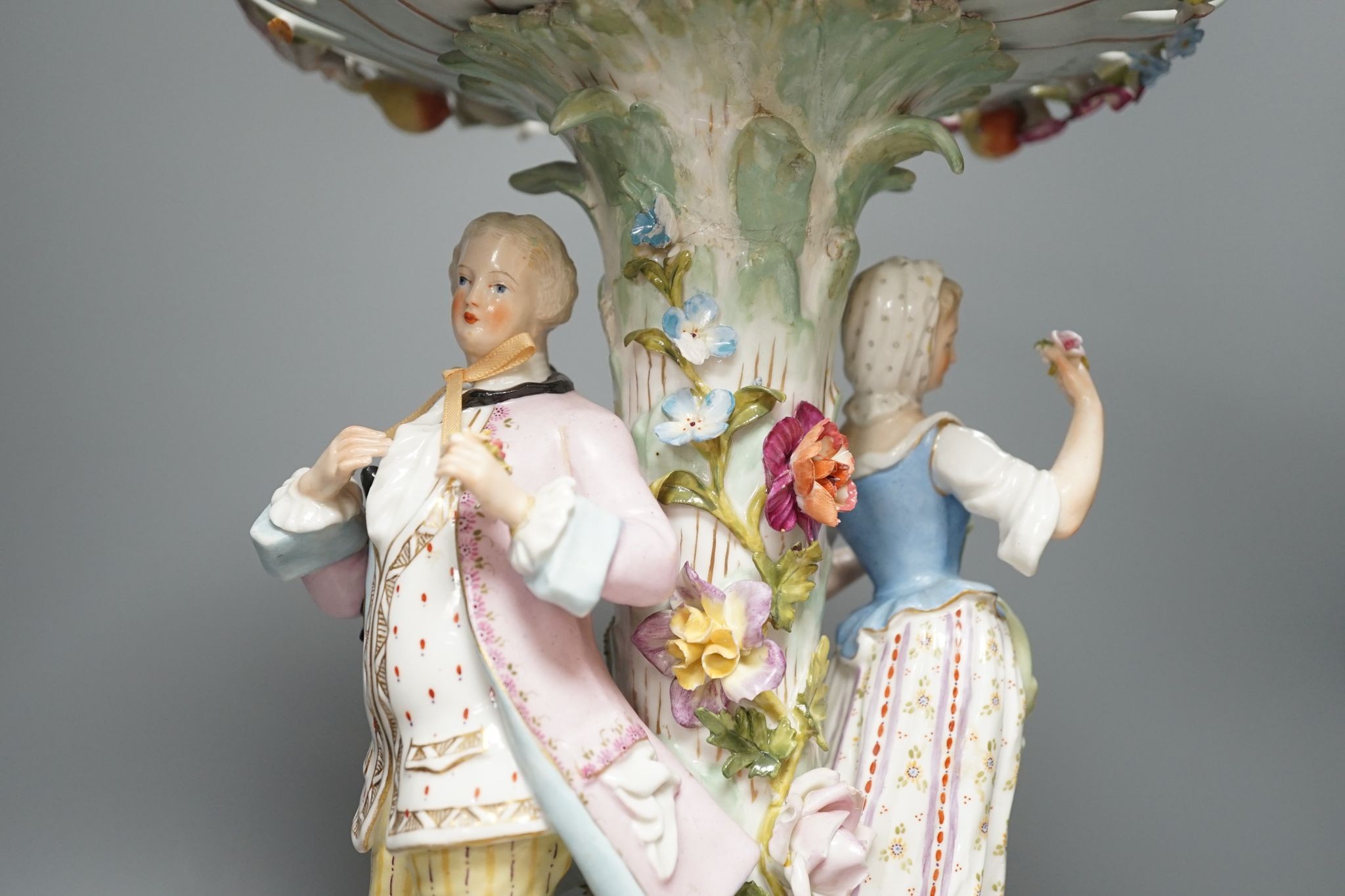 A large Pottschapel figural centrepiece bowl, 42cm